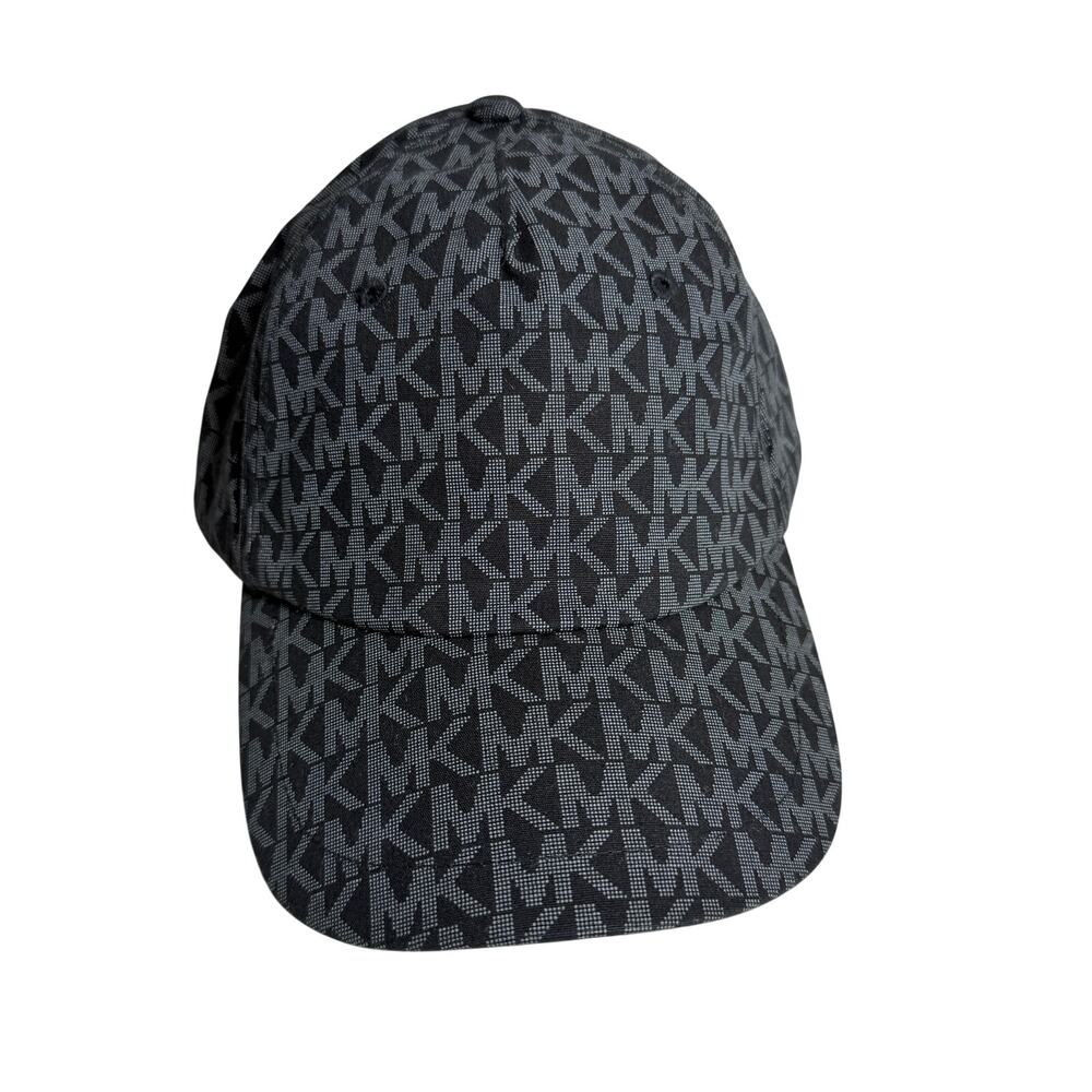 Michael Kors MK Logo Monogram Baseball Cap black/gray adjustable strap OS - NWT - Picture 1 of 8